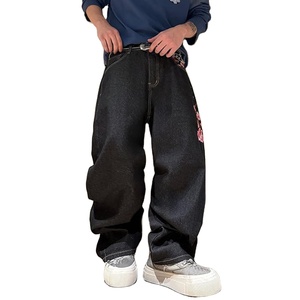 Pantalones Vaqueros Anchos de Mezclilla para Hombre, Estilo Casual, Holgados, Estilo Urbano, Vintage, Negros - Product Image 1