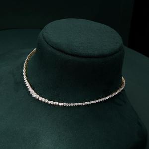 Collar de Diamantes Graduados Regal en Oro Amarillo, Corte Brillante, Piedras Preciosas Cultivadas en Laboratorio, Certificado IGI, Regalo de Boda Moderno para Mujer - Product Image 1