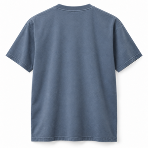 เสื้อยืดวินเทจสีน้ำเงินเหล็กฟอก 270 GSM ผ้าฝ้ายพรีเมียม ทรงหลวม ใส่สบายสำหรับผู้ชาย เสื้อยืดโอเวอร์ไซส์ลำลอง - Product Image 2