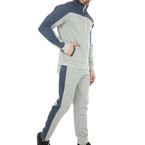Conjunto Deportivo Informal para Hombre OEM de Dos Tonos, Chaqueta con Cremallera Gris y Azul Marino con Pantalones Deportivos a Juego - Product Image 2
