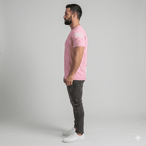Camiseta de Hombre Oversize de Algodón Jersey de Alta Calidad con Estampado Personalizado, Hombro Caído, Estilo Urbano, Larga, Lisa, Cuello Redondo, Peso Pesado - Product Image 3