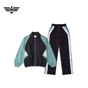 Ensemble de survêtement sportif léger pour homme personnalisé, veste à imprimé géométrique et pantalon ample - Product Image 6
