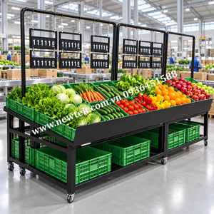 Exhibidor de Productos Metálico de 3 Niveles, Estante Independiente para Tienda de Abarrotes con Soporte para Bolsas - Product Image 4