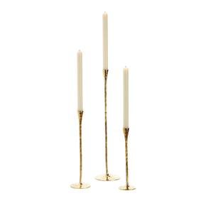 Ensemble de 3 bougeoirs en laiton martelé au design fantastique, élégants et modernes, pour la décoration de table à la maison, en solde - Product Image 1