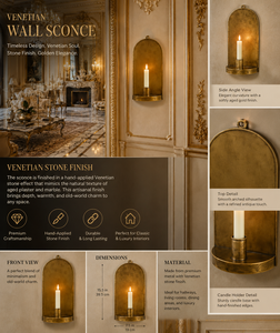 Premium Venetian <b>Wall</b> <b>Sconce</b> Baroque Decorative <b>Wall</b> <b>Light</b> with Intricate Mirror Craftsmanship, Antique Inspired Brass Finish, - Product Image 4