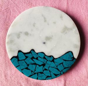 <b>Top</b> selling handmade stone <b>resin</b> inlay coasters for <b>table</b> decoration & gifts wholesale marble stone coasters from India - Product Image 1