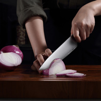 Couteaux de cuisine japonais commerciaux personnalisés avec logo 2025, couteau de chef allemand de 8 pouces, ensemble de couteaux de chef professionnels en cuivre damas