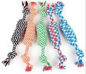 Jouets pour chiens et chats personnalisables pour Noël : Corde à mâcher anti-morsure à double nœud, jouet interactif, laisse en corde - Product Image 6