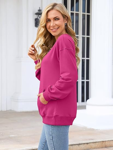 Sudadera de cuello redondo para mujer, 100% algodón, ligera, producto de alta demanda, transpirable. - Product Image 2
