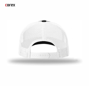 Black White Mesh Trucker <b>Hat</b> 5-Panel Adjustable Unisex Casual Breathable & Waterproof 100% Polyester 3D Embroidery Spring <b>Summer</b> - Product Image 5