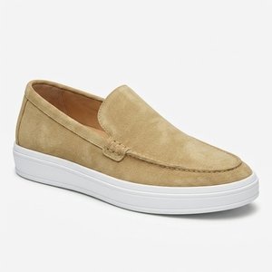 Mocasines Dlords Beige de Gamuza, Punta Redonda, Entresuela de EVA, Forro de Malla, Suela de Goma Antideslizante, Cómodos para Todas las Temporadas, Antiolor - Product Image 1