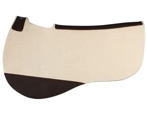 Tapis de selle en feutre de laine naturelle occidentale haute densité avec doublure en tissu pour un confort absorbant les chocs et durable - Product Image 3