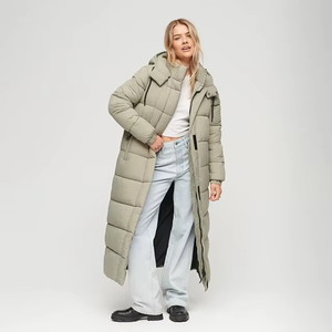 Veste longue matelassée pour femme, grande taille, de haute qualité, résistante à l'eau, avec rembourrage en polyester, chaude et à capuche - Product Image 4