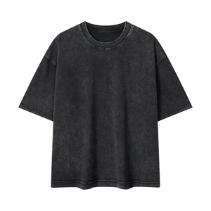 Oversized Boxy Gym Men Women Knitted 100% Cotton Heavyweight 230grams Snow Acid Washed Eco-Friendly Breathable Custom Logo Print - Product Image 1