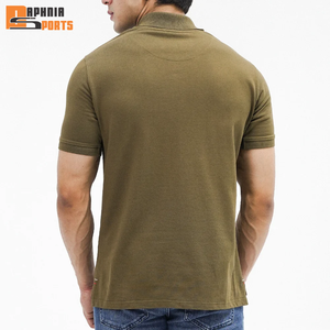 Camiseta de Golf de Manga Corta Lisa de Alta Calidad, 100% Algodón, Tejida con Logotipo Personalizado OEM, de Secado Rápido, Transpirable y sin Costuras para Hombre - Product Image 4