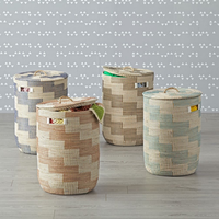 Panier à linge en herbe de mer artisanal, rangement naturel tissé pour les vêtements, fournisseur, léger, écologique, en provenance du Vietnam