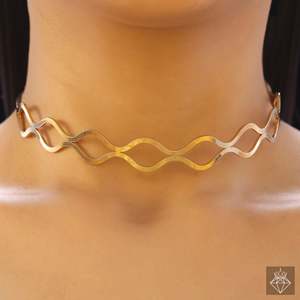 Collar con colgante de moda de collar antideslustre chapado en oro geométrico PRAO - Product Image 1