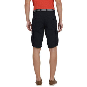 Shorts cargo pour homme, taille mi-haute, couleur unie, en coton, style décontracté, avec poches, fermeture boutonnée - Product Image 4