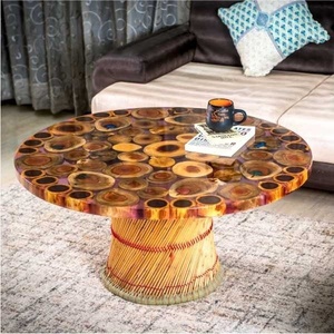 Exclusivo hecho a mano azul epoxi mesa de madera personalizada sala de estar decorativa comedor/mesa de centro de madera superior - Product Image 3