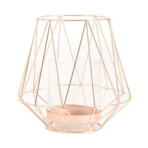 Nordic Style Copper Geometric Candle Holder Metal Wire <b>Tea</b> <b>Light</b> Votive <b>Lantern</b> for Home Decor Luxury Wedding Party Decoration - Product Image 1