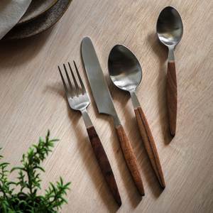 Ensemble de couverts en acier inoxydable, résistant au lave-vaisselle, avec manche en bois, pour cuisine moderne et repas en famille - Product Image 6