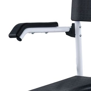 Sedia Comoda da Doccia con 4 Ruote Bloccabili, Braccioli Ribaltabili, Altezza Regolabile su 3 Livelli, Secchio Rimovibile da 5L - Attrezzatura di Sicurezza per il Bagno - Product Image 5