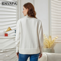 Nouveau pull tricoté pour femme, décontracté, à manches longues, doux et chaud pour l'automne, col roulé, personnalisable avec logo, OEM ODM, vente en gros 100%