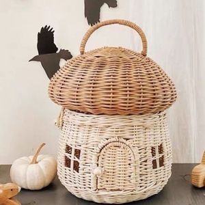 Panier en rotin fait main le plus vendu avec couvercle, organisateur de rangement en osier naturel pour la chambre d'enfant et la décoration intérieure - Product Image 2