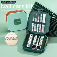 Kit de manucure professionnel de voyage léger 7 pièces pour adultes, avec construction en acier inoxydable et ressort métallique, 4-en-1, avec sac