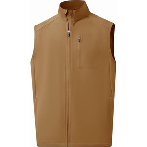 Heathered Texture Men Golf Vest Melange Softshell Body <b>Warmer</b> Elegant Performance Athletic Gilet Club Outerwear - Product Image 1