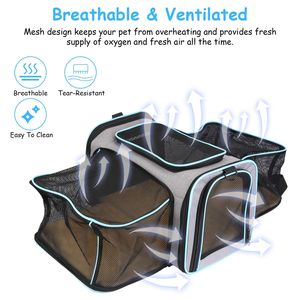 Tracolla regolabile espandibile in rete morbida Pet marsupio rimovibile in pile Pad approvato dalla compagnia aerea borsa pieghevole per cani gatto - Product Image 6