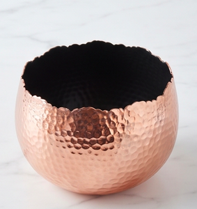 Bol en cuivre forme ronde martelé Design passe au lave-vaisselle cuisine table décorative salade serveur bol décor à la maison utiliser - Product Image 3