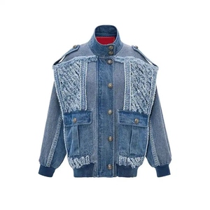 Veste courte en jean décontractée pour femme, automne/hiver, avec perles et clous, vêtements pour femme - Product Image 6