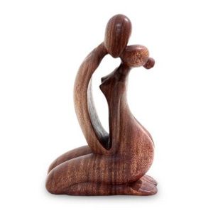 Sculpture Moderne en Bois Mère-Enfant Faite à la Main, Ornement de Table Multi-Pièces pour Salon et Décoration Intérieure - Fête des Mères, Anniversaire - Product Image 2