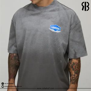 Camiseta Oversize Gris para Hombre, Manga Corta, Cuello Redondo, Estilo Casual Urbano, Algodón Transpirable, Logotipo Estampado en la Parte Delantera - Product Image 5