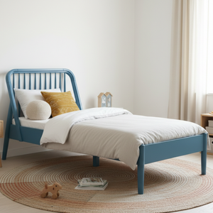 Cama Infantil Moderna de Madera Maciza en Color Azul para Niños y Bebés, Estilo Rústico para Dormitorio, Sala de Estar o Apartamento - Product Image 5
