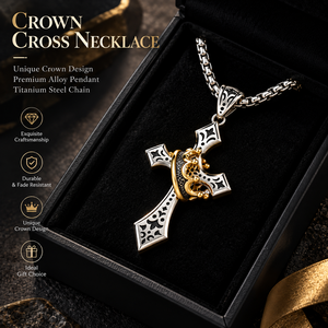 Wholesale Vintage Crown <b>Cross</b> <b>Necklace</b> Stainless Steel Gothic Medieval <b>Cross</b> Pendant Biker Punk Unisex Party Box Chain - Product Image 5