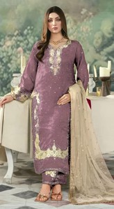 Traje Jimmy Cho Semisellado con Bordado y Lentejuelas para la Colección de Trajes Indios y Pakistaníes - Product Image 6