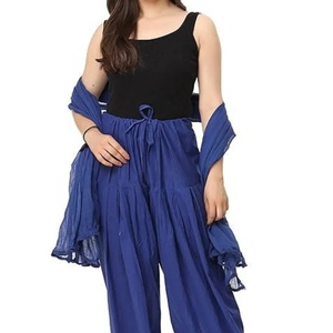 Salwar Dupatta ample style afghan d'été, taille haute, vintage, bohème, avec dentelle, 100% coton, écologique, ODM - Product Image 1