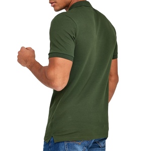 Polo de Algodón Verde Sólido para Hombre, Manga Corta, Logotipo Bordado en la Parte Delantera, Estilo Casual, Tejido Oxford Transpirable - Product Image 5