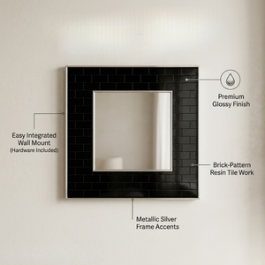 Premium 16 x 16 Inch Resin <b>Mirror</b> | Square Decorative <b>Wall</b> <b>Mirror</b> | Modern Designer Frame for Living Room Bedroom Home Decor - Product Image 5