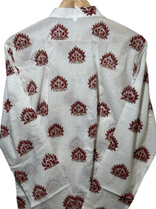 Kurta Corta de Algodón Premium para Hombre |   Mangas Largas |   Estampado Floral Hecho a Mano |   Tela suave y transpirable a un precio razonable - Product Image 5