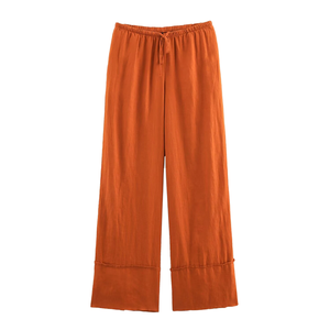 Pantalones Anchos Casuales de Lino 100% para Mujer, de Alta Calidad y Personalizados, con Cintura Elástica, Estilo Palazzo - Product Image 6