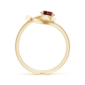Anillo de Oro 10K 14K 18K y Plata 925 935 con Gema de Granate Rojo Corte Redondo y Diseño Infinito para Mujer, Anillo de Compromiso y Boda de Lujo - Product Image 3