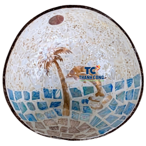 Wholesale <b>Cheap</b> Mother of Pearl COCONUT BOWL Vietnam Supplier Low MOQ Shell Inlay Bowl Souvenir <b>Gift</b> Factory Direct Sale - Product Image 1