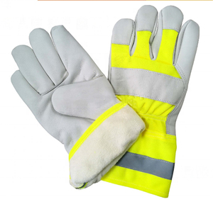 Gants de travail extérieurs réfléchissants confortables, style tendance, en peau de chèvre/mouton pour la protection des mains et des bras - Product Image 2