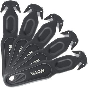 Cuchillo de Seguridad Ergonómico Negro, Paquete de 5 Cuchillas para Cortar Películas, Abridor de Cintas para Cajas y Paquetes, Cuchillo Multiusos Práctico - Product Image 1