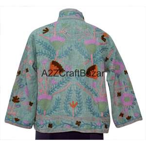 Veste bomber A2ZCraftBazar, broderie machine, motif floral, volants, col en V, coton écologique, respirant, hiver/printemps, fête - Product Image 5