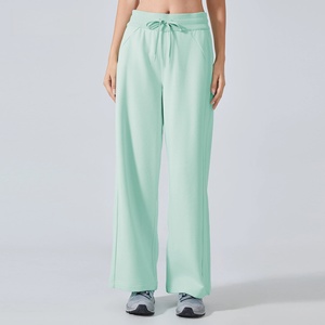 Pantalon de jogging évasé oversize pour femme, taille élastique, en molleton doux, décontracté, pour l'hiver, style décontracté et confortable pour le quotidien - Product Image 2