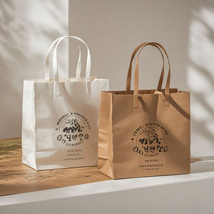 Sacs de courses en papier durables, écologiques et imperméables avec logo personnalisé et ruban – Solutions d'emballage en gros pour la vente au détail - Product Image 6